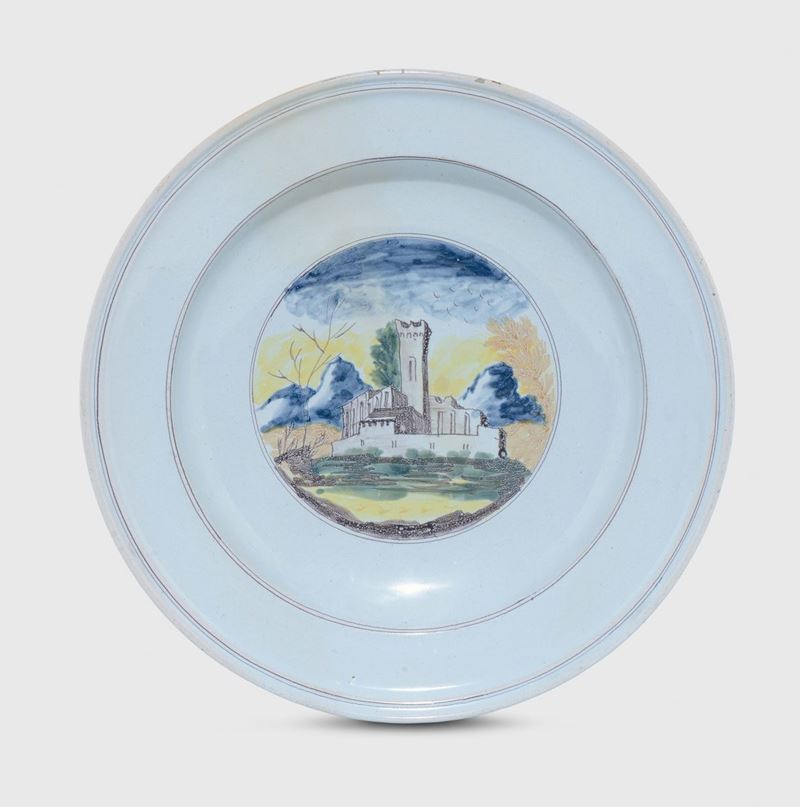 Vassoio Pavia, prima metà del XVIII secolo  - Auction Collectors' Majolica and Porcelain - Cambi Casa d'Aste