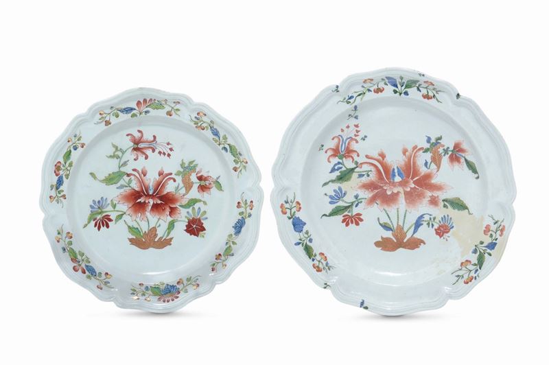 Due piatti Doccia, manifattura Ginori, 1750 - 1760 circa  - Auction Collectors' Majolica and Porcelain - Cambi Casa d'Aste