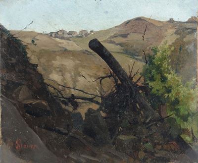 Stefano Bruzzi (piacenza 1835-1911)scorcio di Montagna