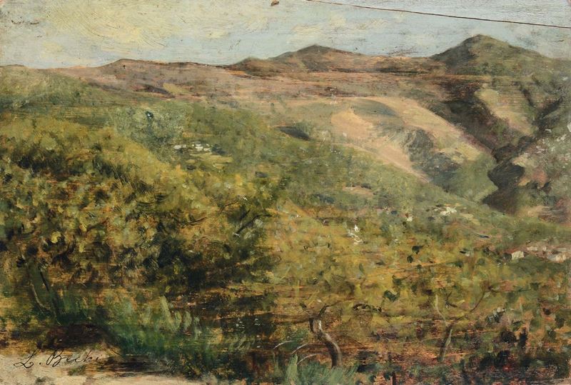 Luigi Bechi (Firenze 1830-1919) Paesaggio  - Asta Dipinti del XIX e XX secolo - Cambi Casa d'Aste
