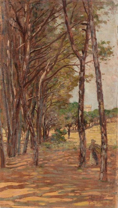 Luigi Gioli (san Frediano a Settimo 1854 - Firenze 1947)contadina tra gli Alberi