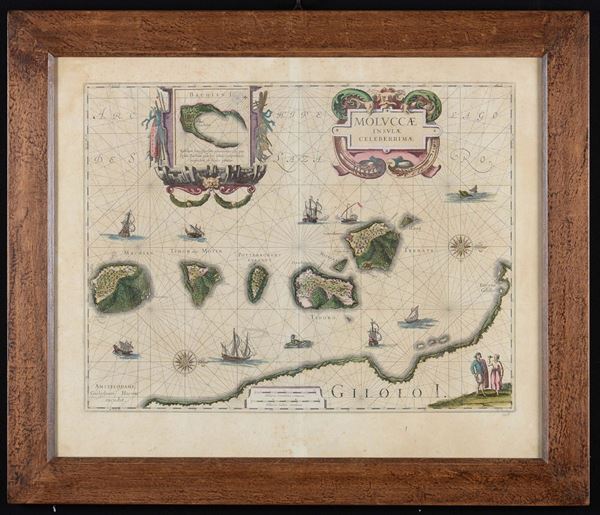 Lotto di quattro stampe raffiguranti carte geografiche, XVIII-XIX secolo