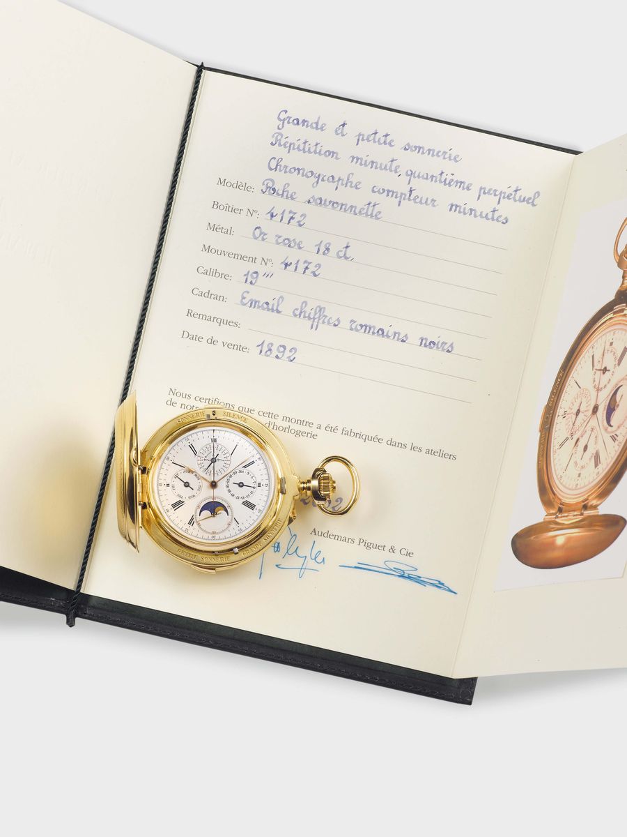 Audemars Piguet, No.4172, Orologio da Tasca, in Oro Rosa 18k, con Ripetizione dei Minuti,grande e...