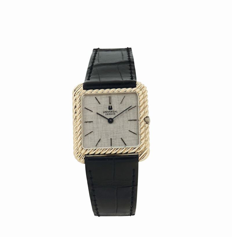 UNIVERSAL GENEVE,orologio da polso, in oro bianco 18K, carica manuale, cassa No.301060,  Realizzato nel 1980.  - Asta Orologi da Polso e da Tasca - Cambi Casa d'Aste