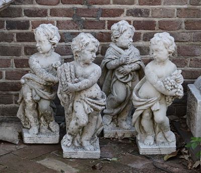 Sculture in Pietra Raffiguranti le Quattro Stagioni, XIX-XX Secolo