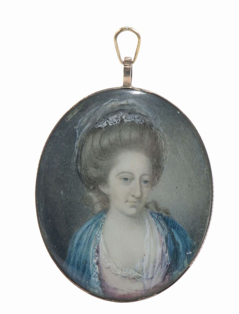 Anonimo Inglese del XVIII secolo Ritratto di signora  - Auction Italian and European Silver Collection - Cambi Casa d'Aste