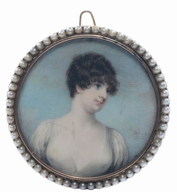 Adam Buck (1759-1833) Miniatura con figura femminile