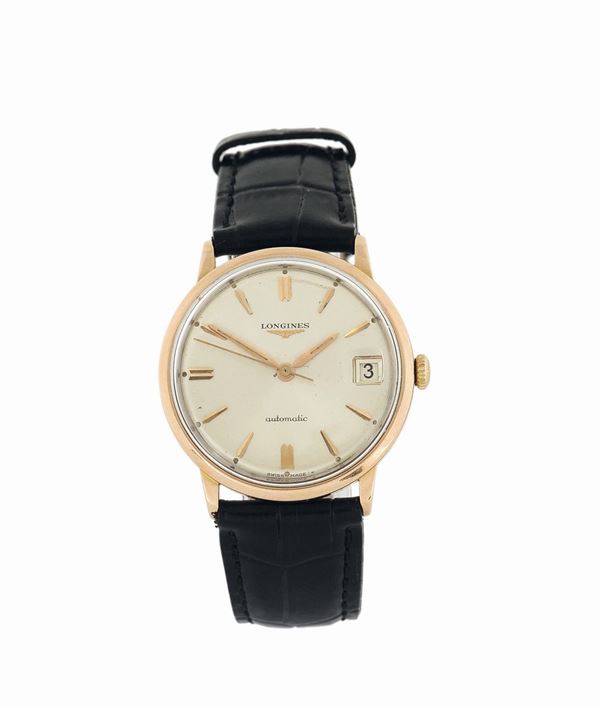 Longines, Automatic, 18K pink gold. Made in the 1960's.