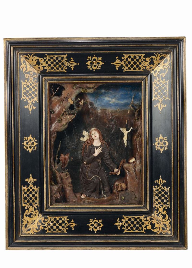 Matteo Durante La Maddalena Penitente Firmato e datato 1663 Cere policrome  - Auction A Selection of Important Works in Wax - Cambi Casa d'Aste