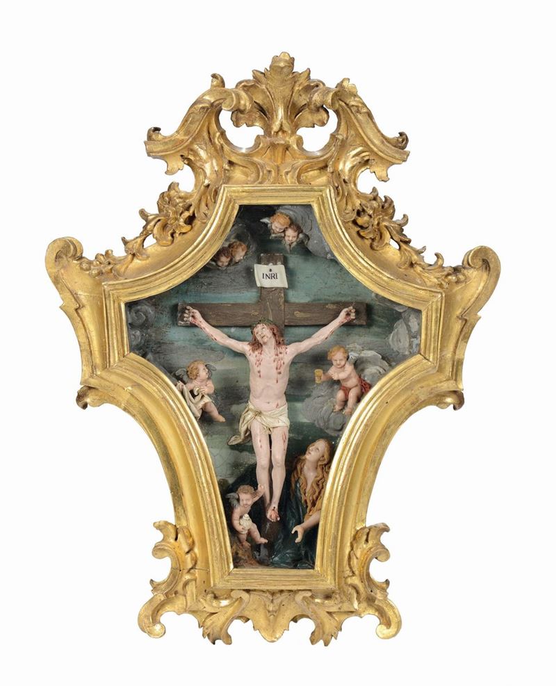 Giovanni Francesco Pieri (attribuita a) Crocifissione Cere policrome circa 1730-1750  - Asta Un'Importante Raccolta di Opere in Cera - Cambi Casa d'Aste