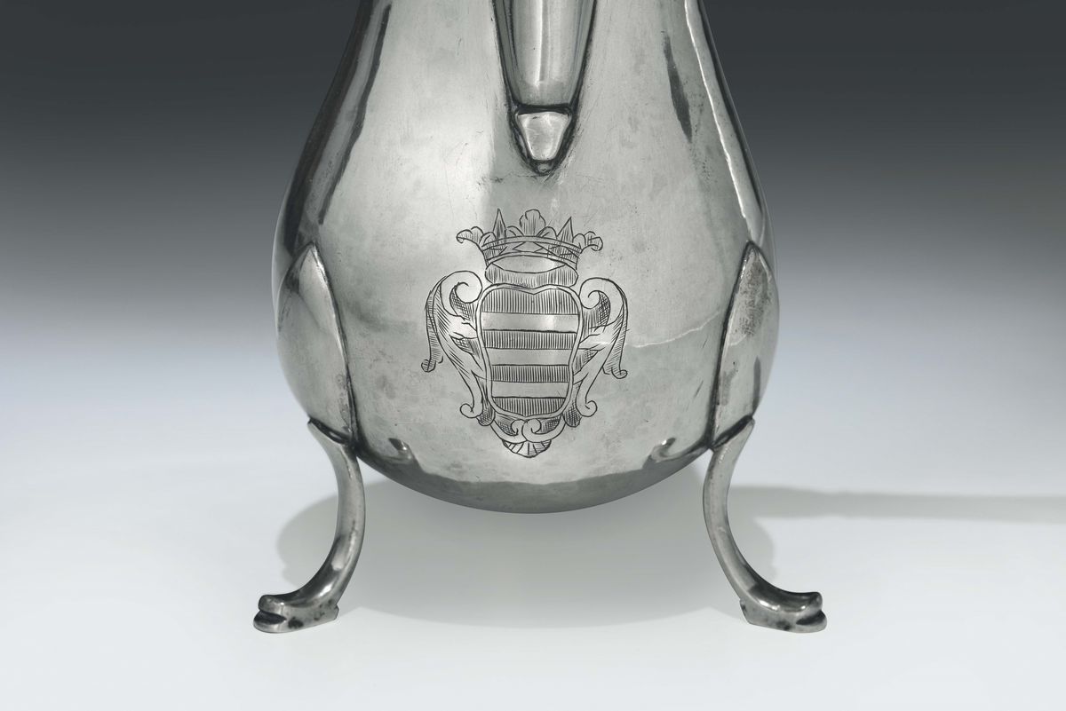 Caffettiera in Argento Sbalzato Fuso e Cesellato, Napoli 1793