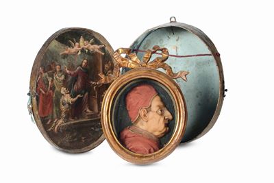 Angelo Sarti (atribuito A) Benedetto XIII Cere Policrome