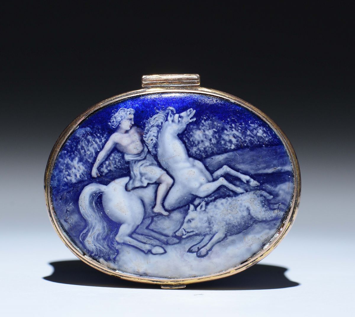 Scatola Ovale in Rame Smaltato. Bottega dei Laudin,limoges XVII Secolo