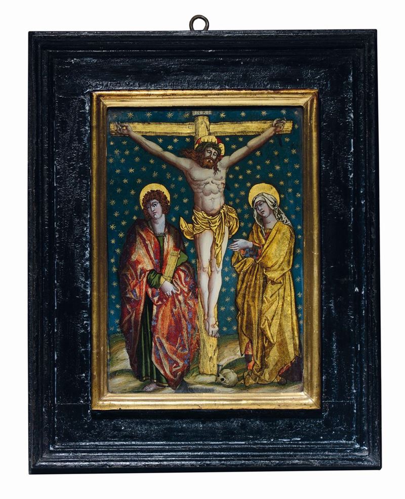 Scuola veneta del XVI secolo Crocifissione con San Giovanni e Maddalena  - Asta Fine Art Selection - Cambi Casa d'Aste