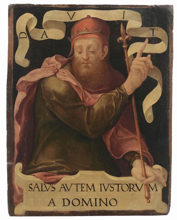 Pittore tardo manierista dell’Italia centro meridionale del XVI secolo Davide e Geremia