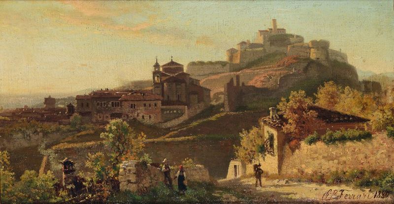 Ferrari Giovanni Battista (Brescia 1829 - Milano 1906) Paesaggio  - Asta Dipinti del XIX e XX secolo - Cambi Casa d'Aste