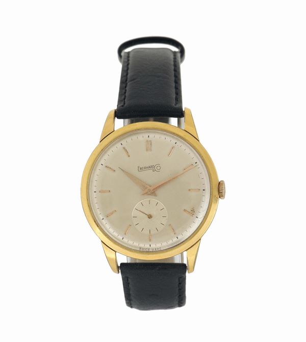 Eberhard,orologio da polso, carica manuale, placcato oro e acciaio, cassa No.1204169, Ref. 669320. Realizzato nel 1950.