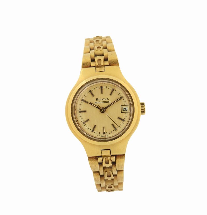 Bulova Accutron, case No. 2-527309, yellow Gold quartz lady's wristwatch with an 18K yellow gold bracelet with deployant clasp.Made in the 1970's.  - Auction Watches and Pocket Watches - Cambi Casa d'Aste