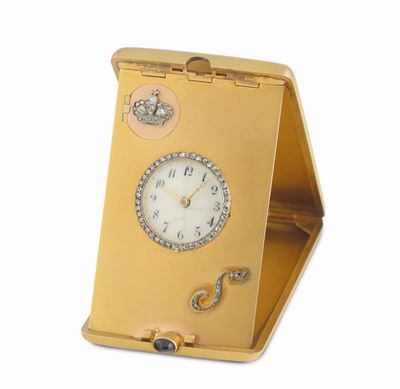 Somme' Breslau, Orologio in Oro e Diamanti da Boudoir.