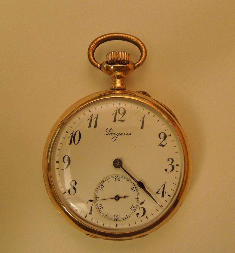 LONGINES, “Grand Prix Paris 1900, cassa No. 1750223, orologio da tasca, in oro giallo 18k. Realizzato nel 1920 circa.  - Asta Orologi da Polso e da Tasca - Cambi Casa d'Aste