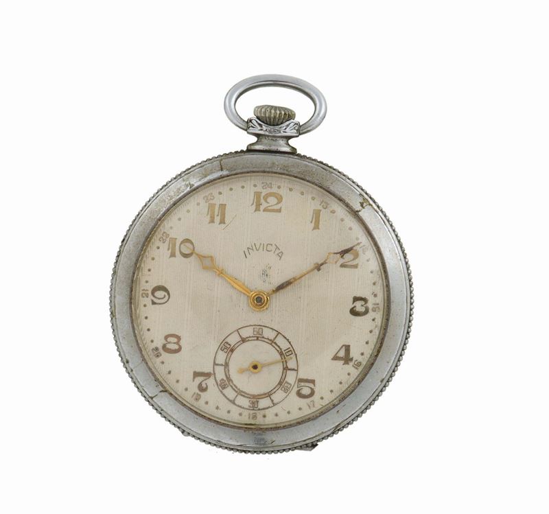 INVICTA, orologio da tasca, in metallo. Realizzato nel 1930 circa.  - Asta Orologi da Polso e da Tasca - Cambi Casa d'Aste