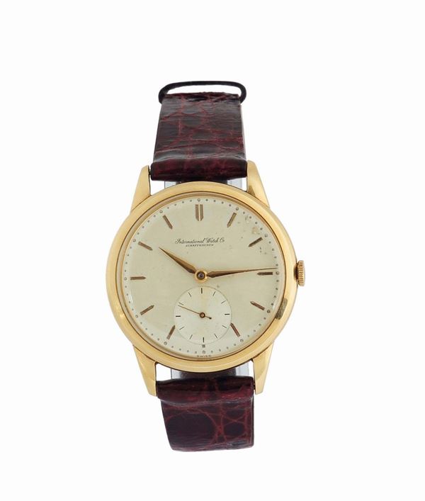 IWC, International Watch&Co.Schaffhausen, case No 1442481,movement  No.1393981, 18K yellow gold wristwatch. Made in the 1960's.