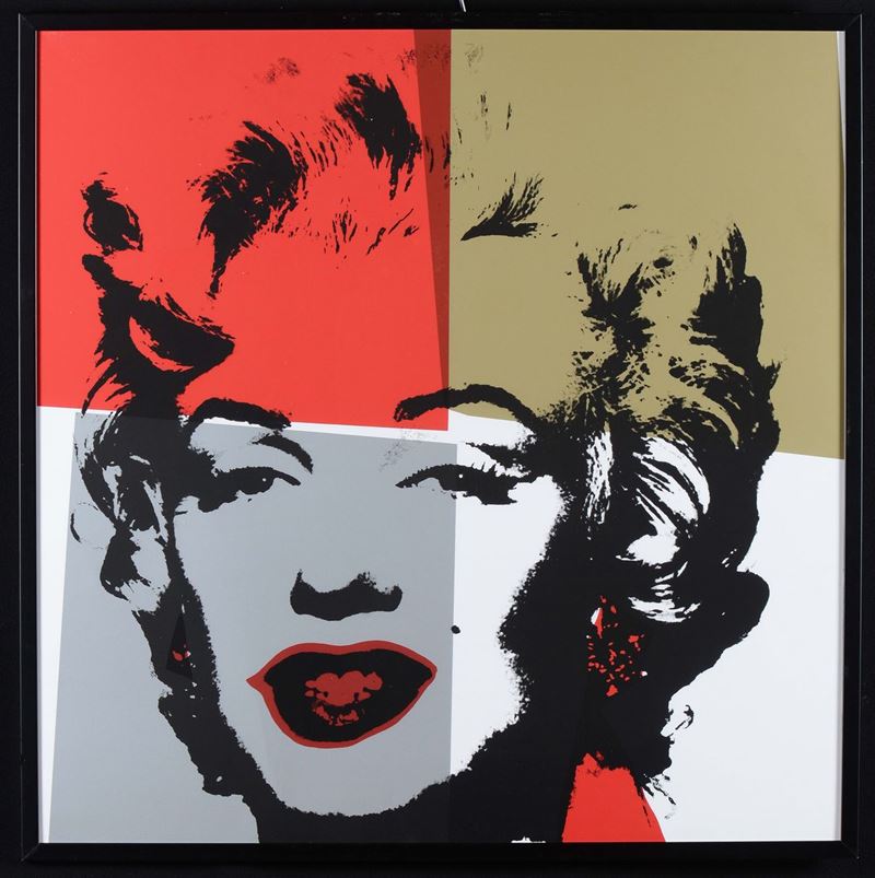 Andy Warhol Golden Marilyn 11.38  - Asta Arredi dalle dimore degli eredi Ercole Marelli e altre provenienze - Cambi Casa d'Aste