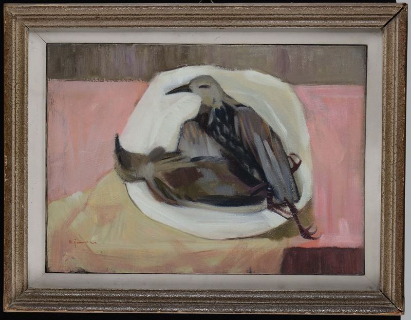 Giuseppe Ajmone (1923-2005) Natura morta  - Asta Arredi dalle dimore degli eredi Ercole Marelli e altre provenienze - Cambi Casa d'Aste