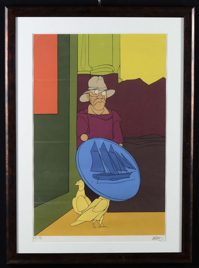 Serigrafia di Adami  - Asta Arredi dalle dimore degli eredi Ercole Marelli e altre provenienze - Cambi Casa d'Aste