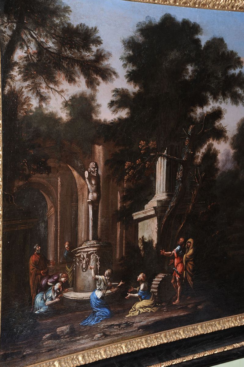 Salvator Rosa (napoli 1615 - Roma 1673), Attribuito Apaesaggio con Rito in Onore di Pan