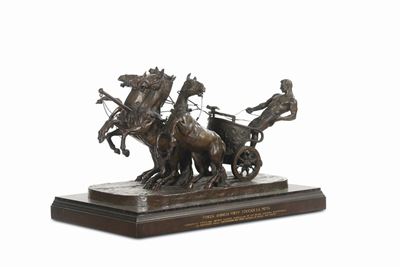 Biga in Bronzo, XX Secoloforza Audacia Virtù Toccan la Meta