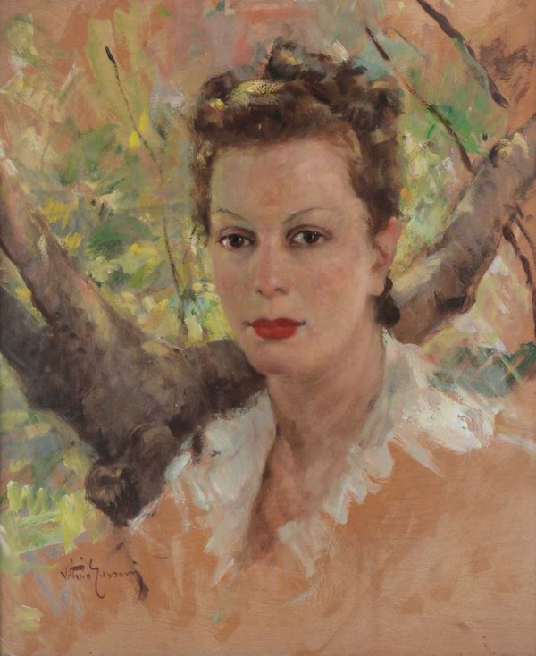 Vittorio Gussoni (Milano 1893 - Sanremo 1968) Ritratto femminile