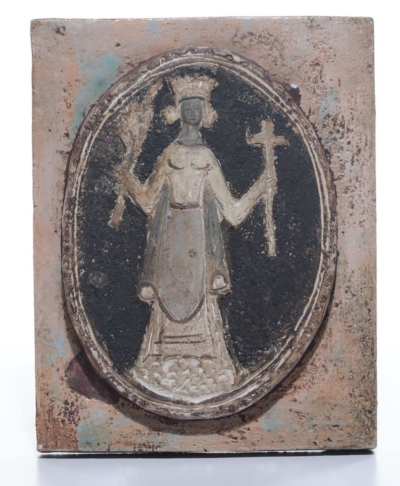 M.Porcu Placca con Madonna  - Asta Antiquariato - Cambi Casa d'Aste