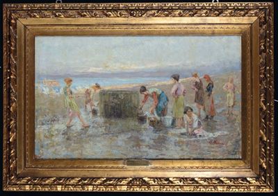 Leonardo Bazzaro (1853-1937)lavandaie al Pozzo