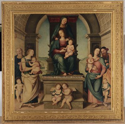Scuola Italiana del XIX Secolo, Copia da Pietro Vannucci Detto il Peruginomadonna con Bambino in ...