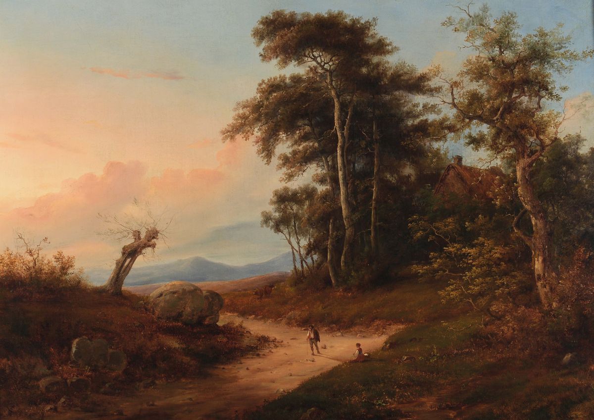Massimo Taparelli D'azeglio (1798-1866), Attribuito Adue Paesaggi con Figure