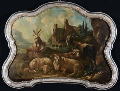 Anonimo del XIX-XX Secolopaesaggi con Animali