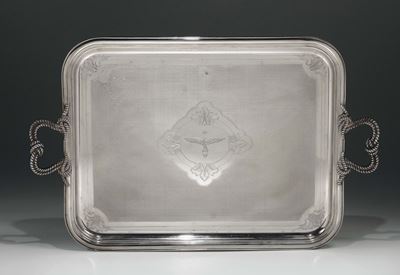 Vassoio in Argento Inciso e Cesellato, Broggi, Milano, XX Secolo