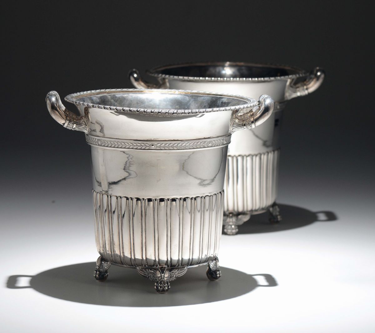 Coppia di Rinfrescatoi in Argento, San Pietroburgo 1816, Argentiere Aleksandr Ilbich Yashinov (17...