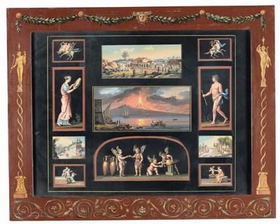 Undici Miniature Raffiguranti Paesaggi e Personaggi, XIX Secolo
