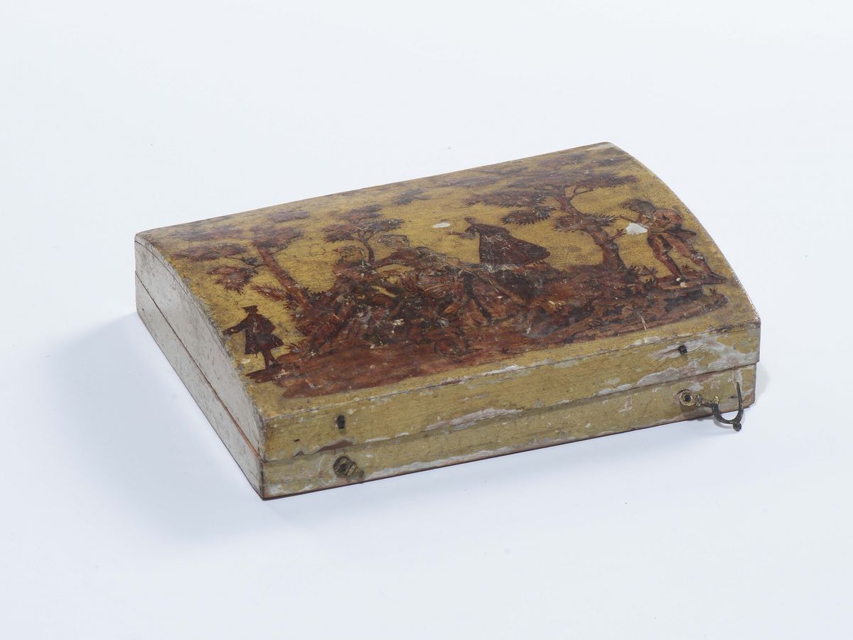 Scatola in Legno Laccato Ad Arte Povera, XIX Secolo