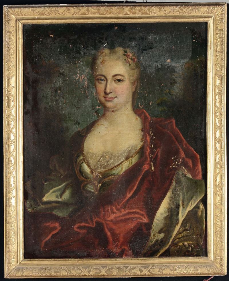 Scuola Francese del XVIII secolo Ritratto femminile  - Asta Dipinti Antichi - Cambi Casa d'Aste