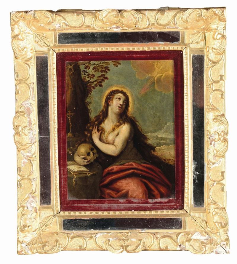 Scuola veneta del XVII secolo Maddalena  - Auction Furnishings from the mansions of the Ercole Marelli heirs and other property - Cambi Casa d'Aste