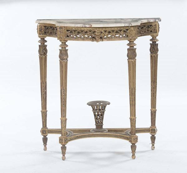 Console in legno intagliato e dorato, XIX-XX secolo