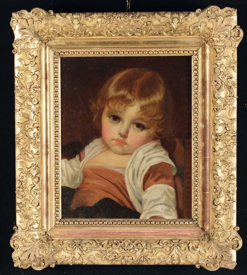 Anonimo del XIX secolo Ritratto di bimba  - Asta Arredi dalle dimore degli eredi Ercole Marelli e altre provenienze - Cambi Casa d'Aste