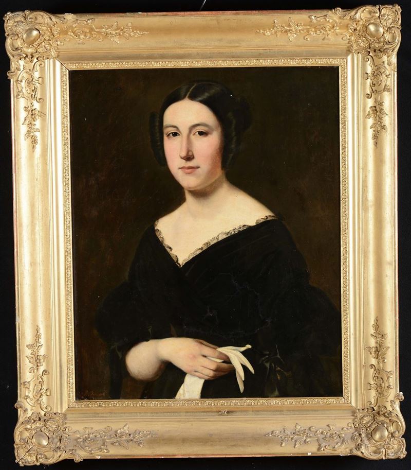 Scuola del XVIII secolo Ritratto femminile  - Asta Arredi dalle dimore degli eredi Ercole Marelli e altre provenienze - Cambi Casa d'Aste