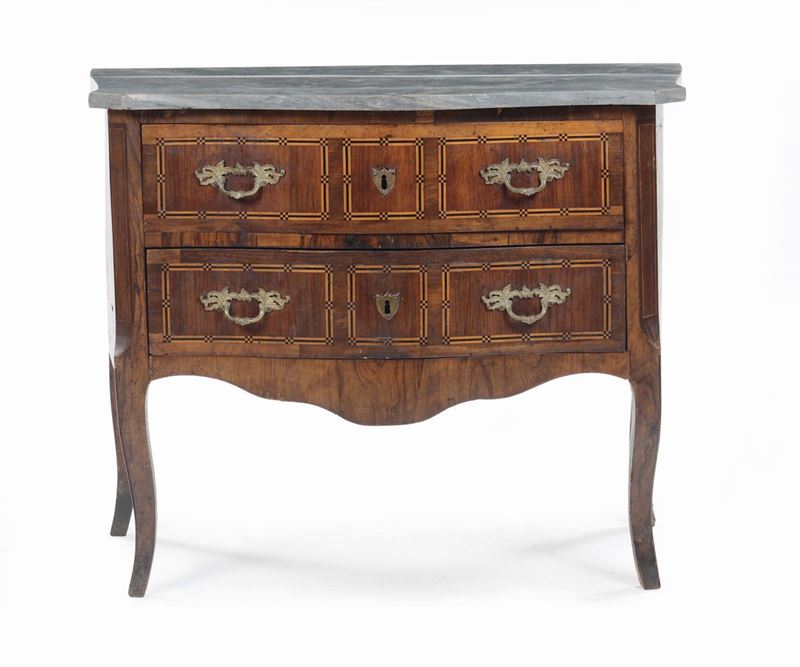 Comò Napoleone III a due cassetti, XIX secolo  - Asta Arredi dalle dimore degli eredi Ercole Marelli e altre provenienze - Cambi Casa d'Aste