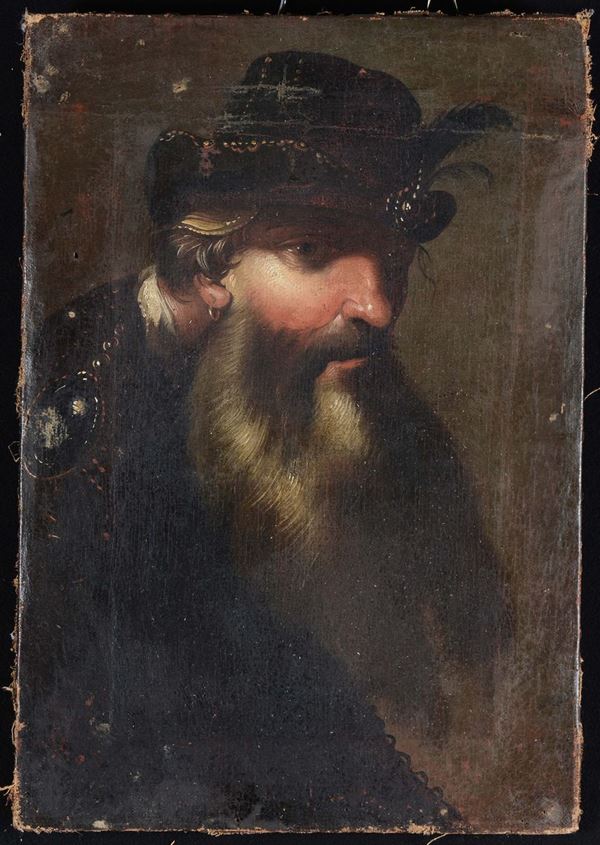 Scuola del XVIII secolo Ritratto di uomo con barba