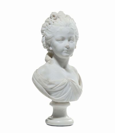 Busto Femminile in Marmo Bianco, XIX Secolo