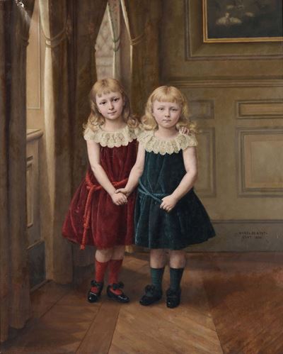 Karel De Kesel (zomergem 1849 - Eriangen 1922)ritratti di Bimbe, 1890